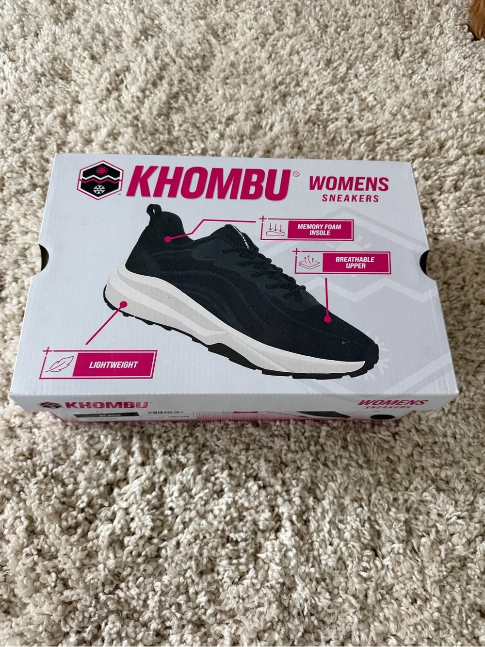 New in box Khombu Black Athletic Sneakers with White Midsole